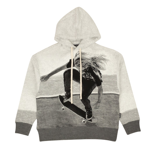 Palm Angels Jaquard Skater Hooded Sweater - Gray
