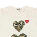 White Double Camouflage Heart T-Shirt