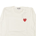 Comme Des Garçons Play Red Heart Long Sleeve T-Shirt - White
