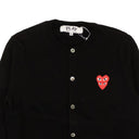 Comme Des Garçons Play Knit Logo Heart Cardigan - Black