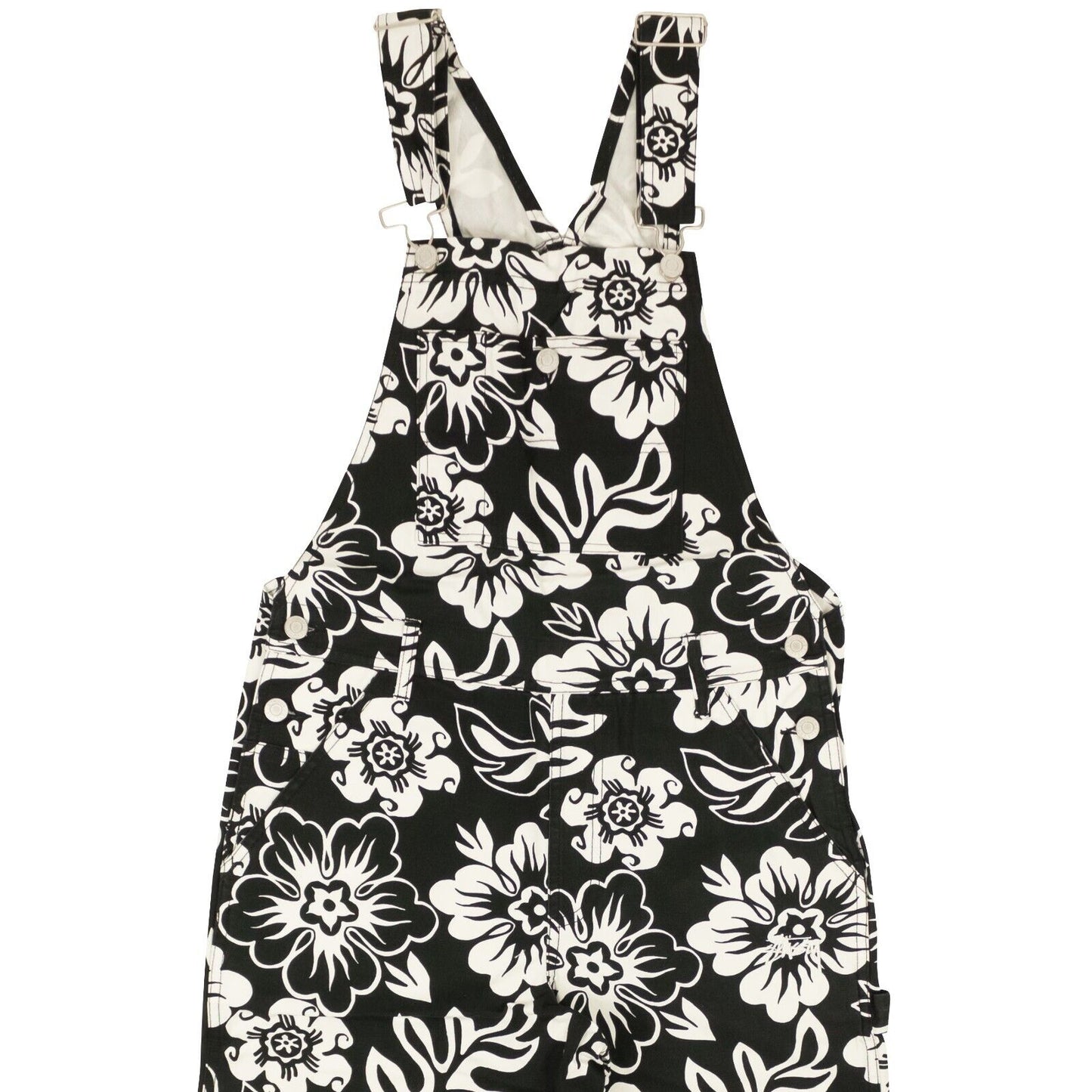 Stussy Cotton Perri All Over Floral Print Overalls - Black