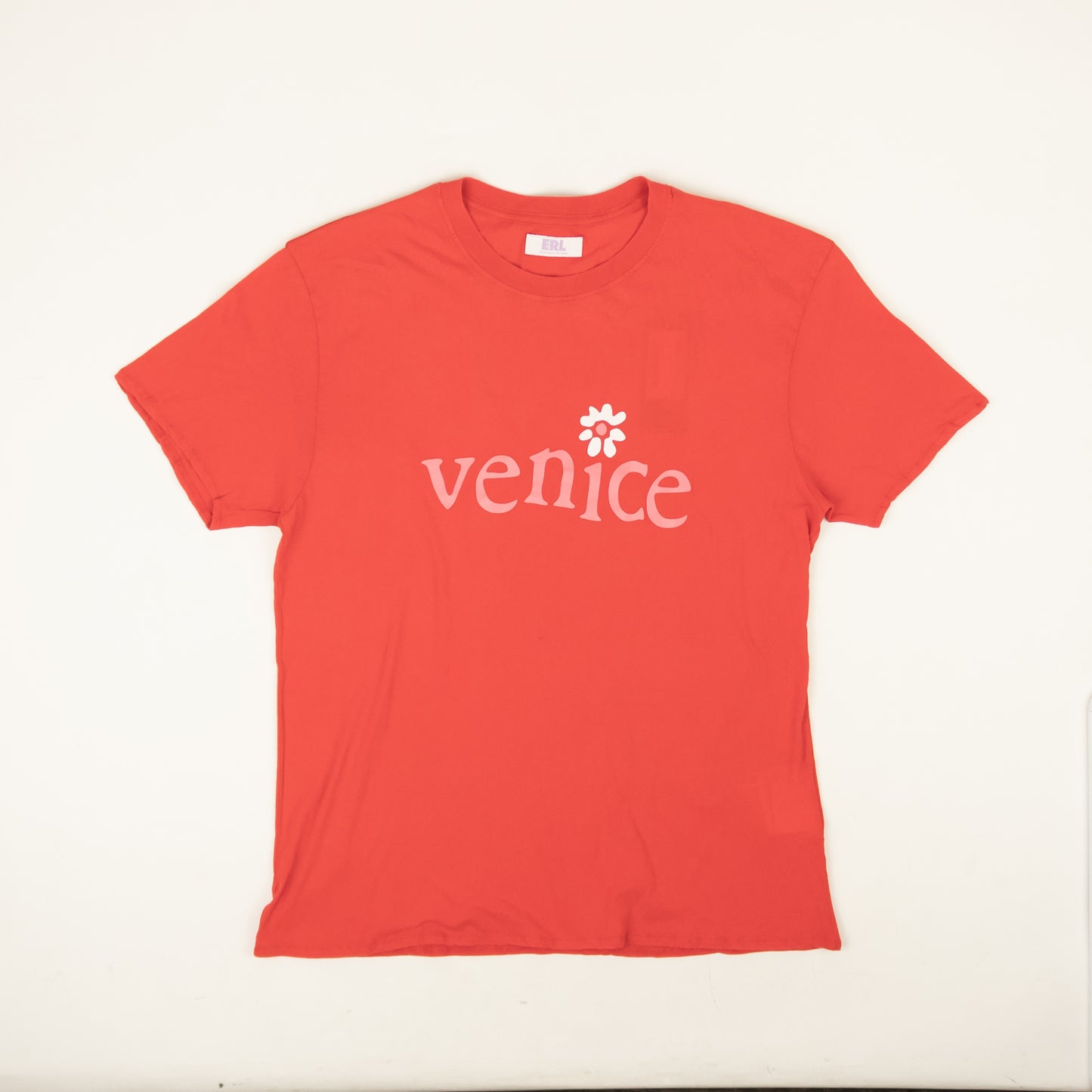 Erl Cotton Venice Print Short Sleeve T-Shirt - Red