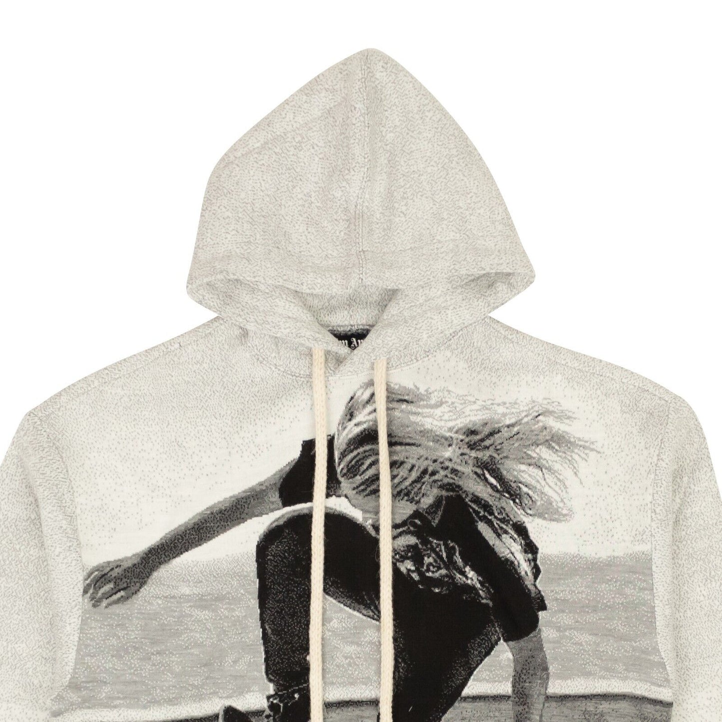 Palm Angels Jaquard Skater Hooded Sweater - Gray