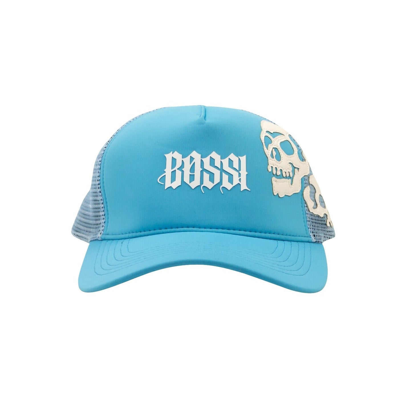 Bossi Skull Trucker Hat - Baby Blue