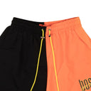 Black And Orange Nylon Split Design Shorts