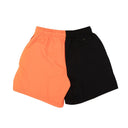 Black And Orange Nylon Split Design Shorts