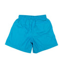 Blue Nylon Outline Logo Print Shorts