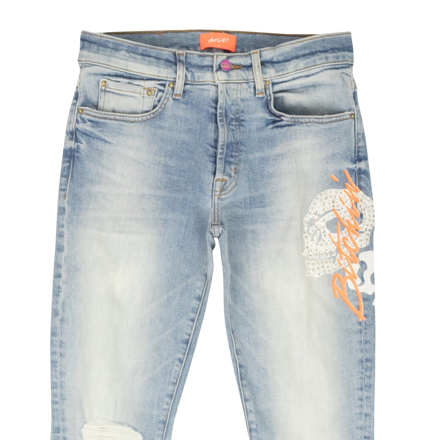 Bossi Embroidered Jeans - Blue