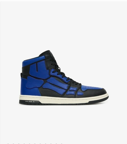 MFS002_013 Black/Blue Amiri Skeleton Hi Top Sneaker