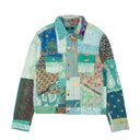 Multicolor Cotton Quilted Patchwork Trucker Jacket