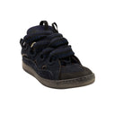 Blue Leather Logo Curb Low Top Sneakers