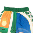 Multicolor Silk Rev De Tennis Relaxed Shorts
