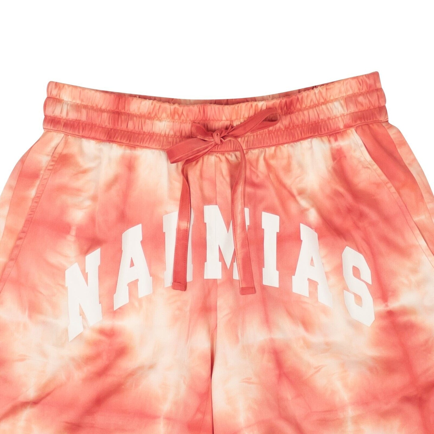 Red And White Graphic Logo Silk Shorts