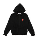 Black Double Red Heart Zip-Up Hoodie
