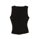 Black Viscose Sleeveless Chain Detail Top