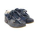 Washed Denim Blue Frayed Edges Deconstructed Sneakers