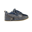 Washed Denim Blue Frayed Edges Deconstructed Sneakers