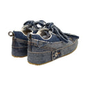 Washed Denim Blue Frayed Edges Deconstructed Sneakers