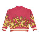 Fuchsia Pink Wool Burning Crewneck Sweater