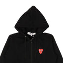 Black Double Red Heart Zip-Up Hoodie
