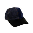 Blue And Black Corduroy and Denim Cap