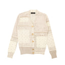 Ivory Cotton Bandana Reconstructed Cardigan Sweater