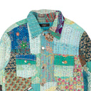 Multicolor Cotton Quilted Patchwork Trucker Jacket