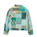 Multicolor Cotton Quilted Patchwork Trucker Jacket