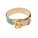Multicolored Embossed Leather CC Logo Belt