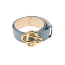 Blue Leather CC Logo Buckle Belt