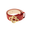 Red Leather CC Logo Buckle Belt