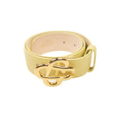 Yellow Leather CC Logo Buckle Belt