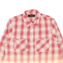 Amiri Ombre Lurex Plaid Raw Edge Shirt - Red