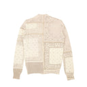 Ivory Cotton Bandana Reconstructed Cardigan Sweater