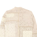 Ivory Cotton Bandana Reconstructed Cardigan Sweater
