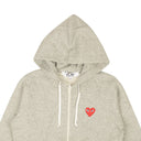 Comme Des Garçons Play 5 Red Hearts Hoodie - Gray