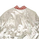 Silver And Red Padded Teddy Bomber Jacket