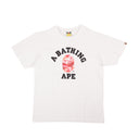 Bape Cotton Camo Ape Logo Short Sleeve T-Shirt - White/Pink