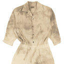 Grey Cotton Tie Dyed Dump Button Down Jumpsuit