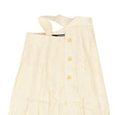 Light Beige Linen La Jupe Plissee Flared Skirt