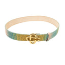 Multicolored Embossed Leather CC Logo Belt