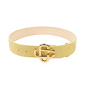 Yellow Leather CC Logo Buckle Belt