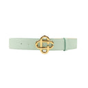 Mint Green Leather CC Logo Buckle Belt