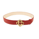 Red Leather CC Logo Buckle Belt