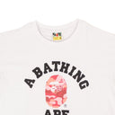 Bape Cotton Camo Ape Logo Short Sleeve T-Shirt - White/Pink