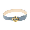 Blue Leather CC Logo Buckle Belt