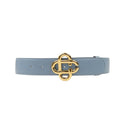 Blue Leather CC Logo Buckle Belt