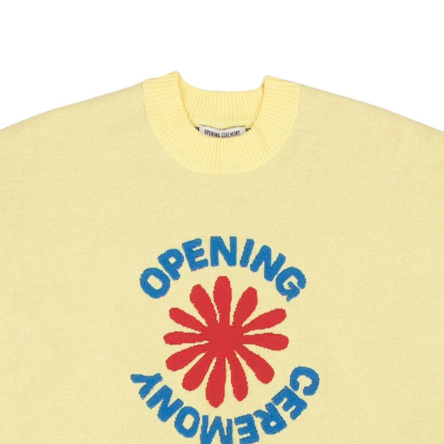 Opening Ceremony Cropped Oc Flower Logo Sweater - Yellow