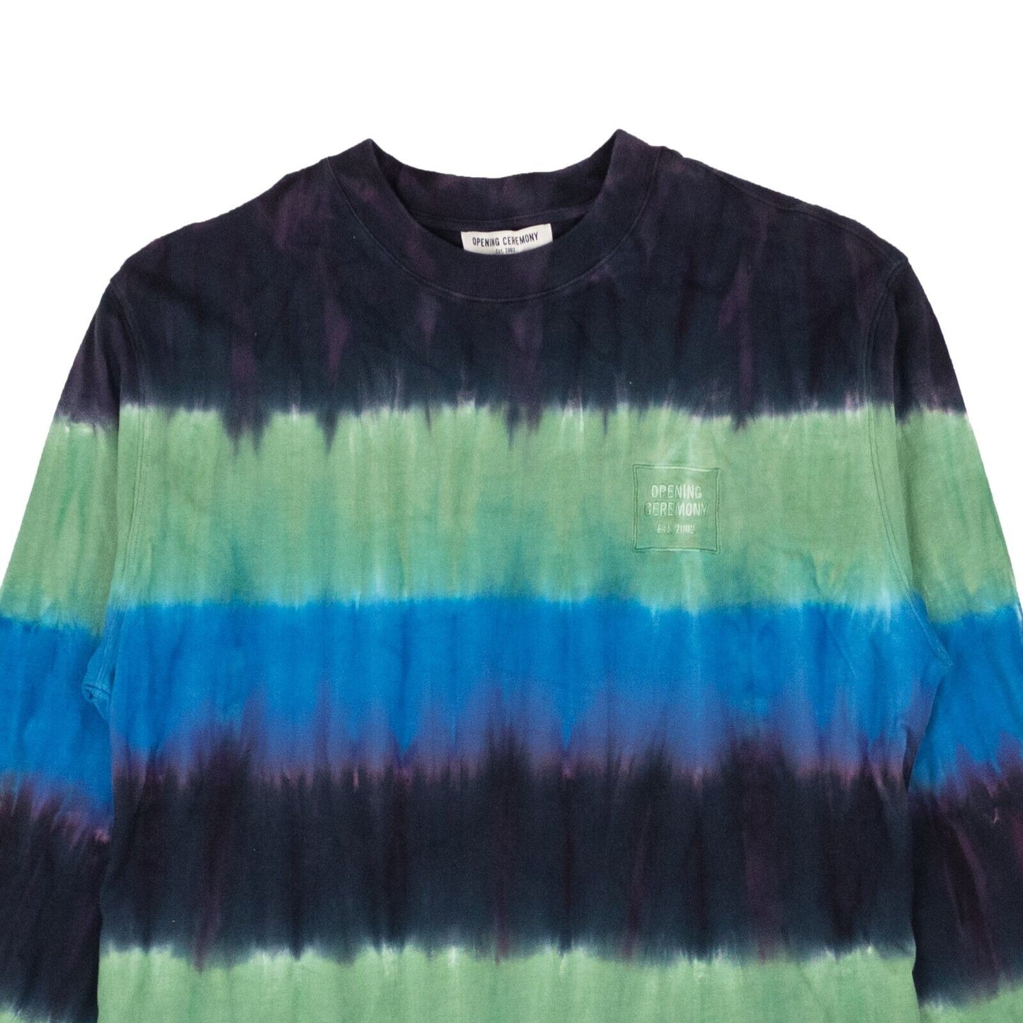 Opening Ceremony L/S Unisex Tie Dye Mini Box Logo Tee - Navy