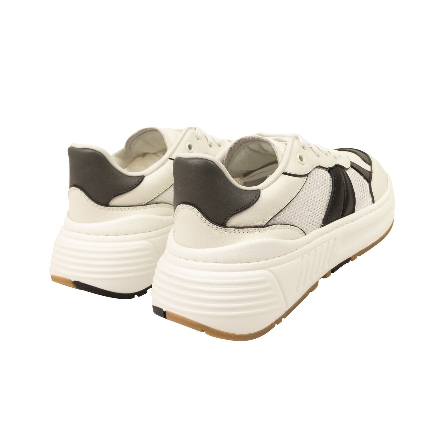 White And Black Leather Speedster Sneakers